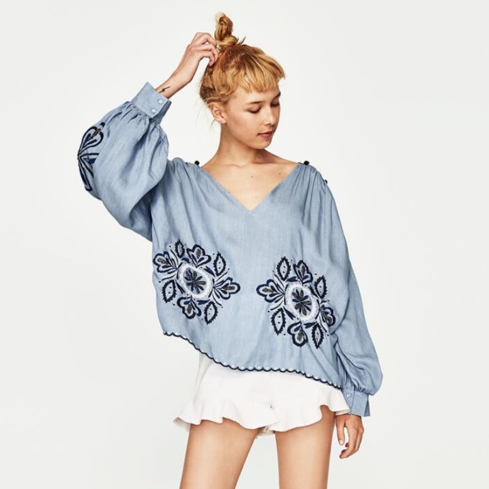Embroidered top